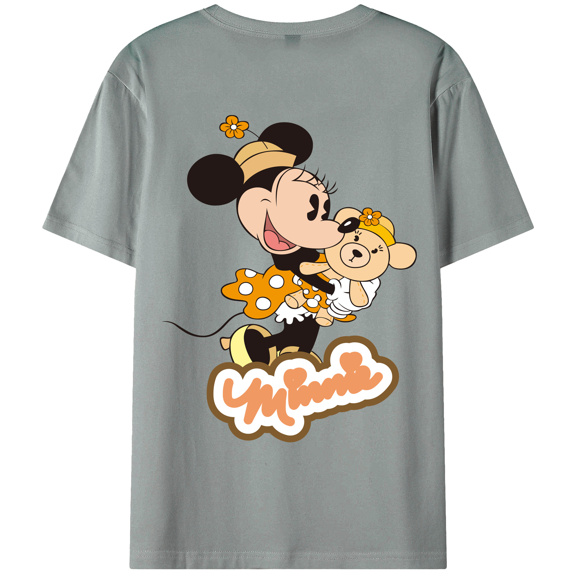 ミッキーマウス Mickey Mouse 綿100％ メンズ半袖Tシャツ（バックプリント） 通気性